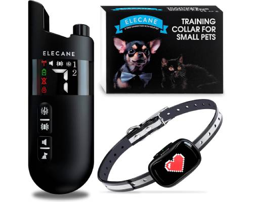 Mini Training Collar for Small Dogs 5-15lbs - Rechargeable Pet Obedience Trainer with Remote Control - Waterproof