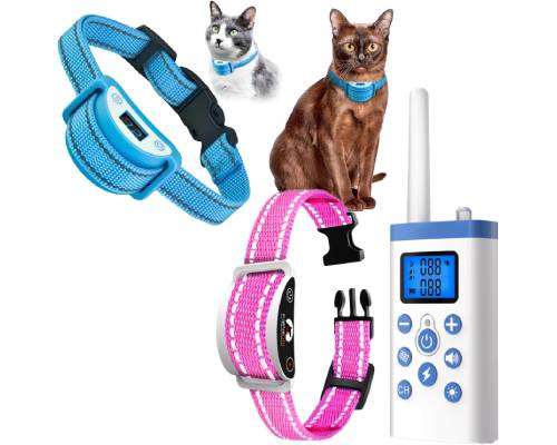 PaiPaitek Cat Shock Collar with Remote, Cat Training Collar for Cat Stop Meowing