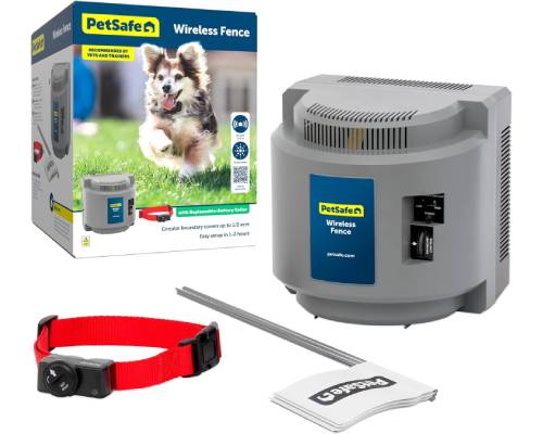 PetSafe America's Safest Pet Fence - The Original Wireless Containment System - Covers up to 1_2 Acre for dogs 8lbs+, Tone _ Static - Parent Company INVISIBLE FENCE Brand