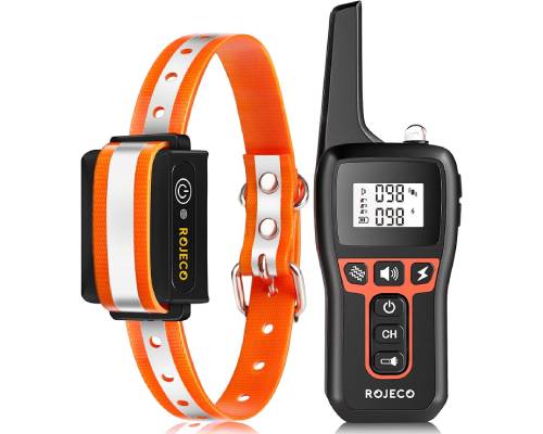 ROJECO Dog Training Collar with 3300FT Remote,IPX7 Waterproof Rechargeable Shock Collar for Large Medium Small Dog