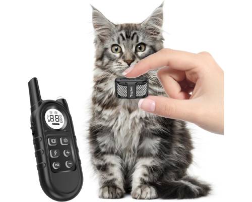 Teptec Smallest & Lightest Cat Training Collar, Cat Safe Shock Collar with Shock, Vibration
