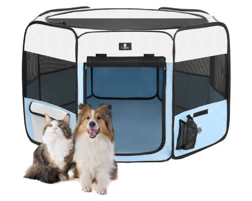 X-ZONE PET Portable Foldable Pet Dog Cat Playpen Crates Kennel_Premium 600D Oxford Cloth,Removable Zipper Top, Indoor and Outdoor Use