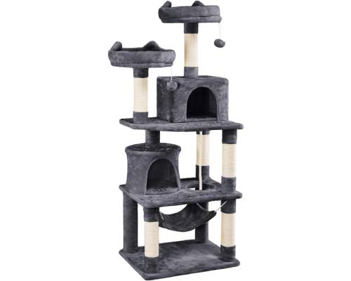 Yaheetech 62.2inches Cat Tree Cat Tower Cat Condo with Platform & Hammock, Scratching Posts for Kittens Pet Play House