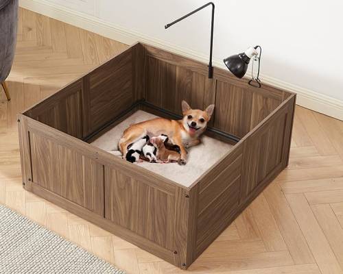 unipaws Whelping Box for Dogs, Dog Whelping Box for Puppies Birth, Puppy Whelping Box for Small Medium Large Dogs