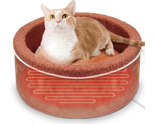 AUPETEK Heated Cat Beds for Indoor Cats Warming Cat Beds