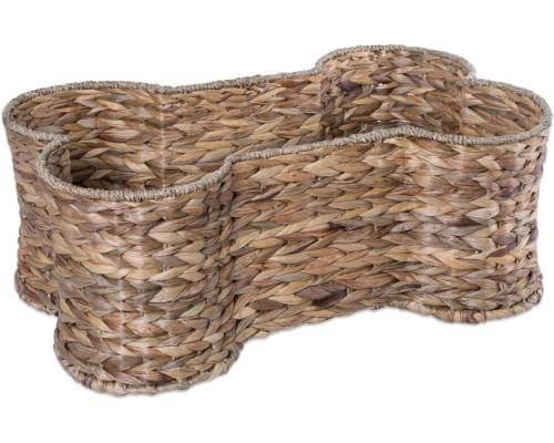 Bone Dry Pet Storage Collection Bone Shape Hyacinth Toy Basket