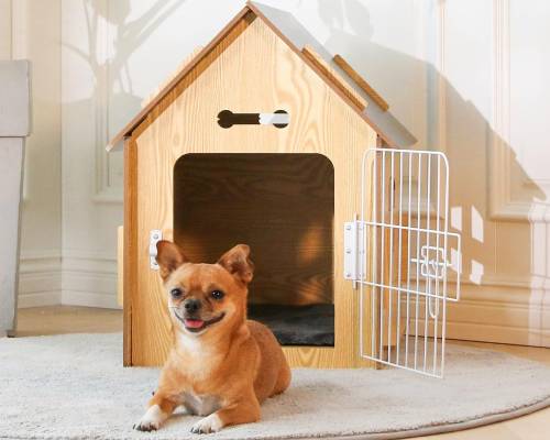Dog House Indoor for Small Dogs or Cats, Cozy Wooden Design