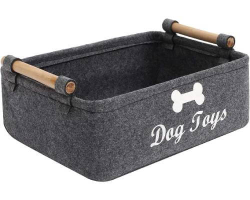 Geyecete Dog Toys Storage Bins - with Wooden Handle