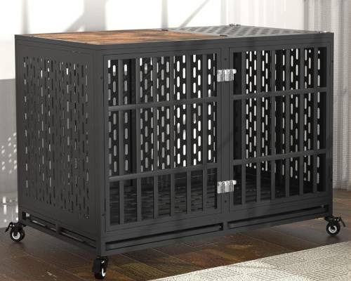 Huddycove 48inch Heavy Duty Dog Crate Compatible with Optional Divider