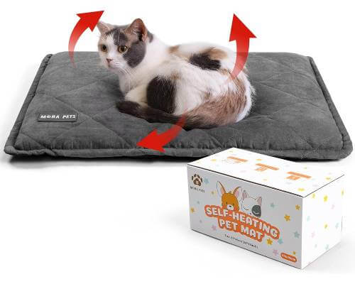 Mora Pets Self Heating Cat Bed Self Warming Cat Bed Ultra Warm Thermal Cat Pad Pet Bed