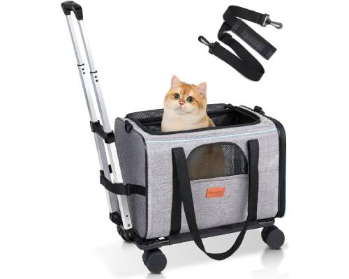 Morpilot Cat and Dog Carrier with Detachable Wheels