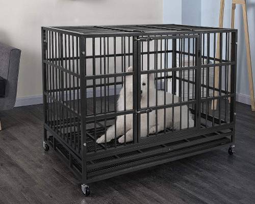Otaid 48 Inch Heavy Duty Dog Crate Cage Kennel with Wheels