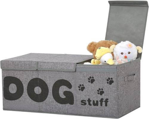Qozary Dog Toy Storage Box - Large Dog Toy Bin