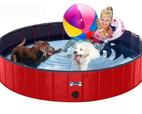V-HANVER Foldable Dog Pool Collapsible Heavy Duty PVC Pet Pool Bath Tub