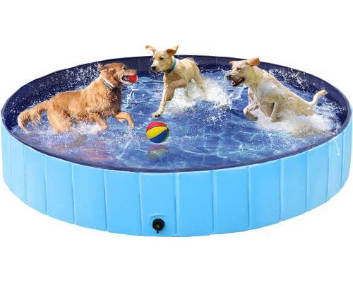 Yaheetech Foldable Dog Pool 63 x 12 Inches Collapsible Hard Plastic Pet Swimming Pool Portable Dog