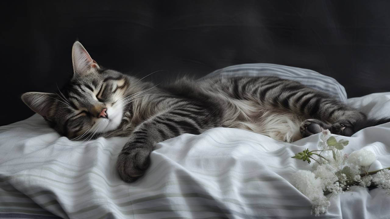 cat in bed
