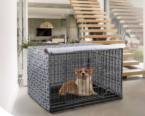 Explore Land Pattern Dog Crate Cover for 24 Inches Wire Cage