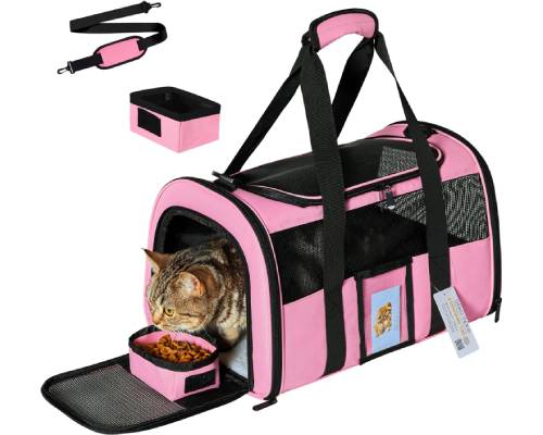 SECLATO Cat Carrier, Dog Pet Carrier Airline Approved for Cat